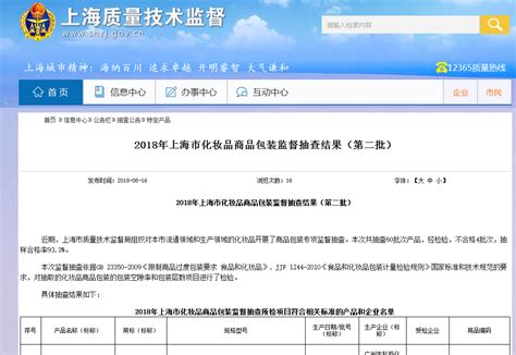 上海市质监局：化妆品商品包装抽检60批次 不合格4批次-中国质量新闻网