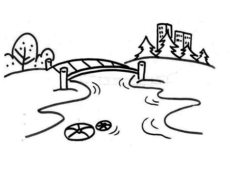 卡通桥简笔画木桥(卡通桥的图片简笔画) - 抖兔学习网