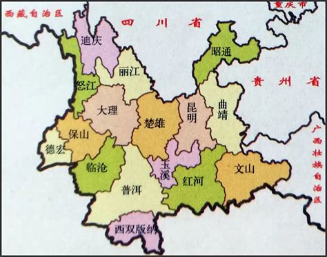 云南地图简图 - 云南省地图 - 地理教师网
