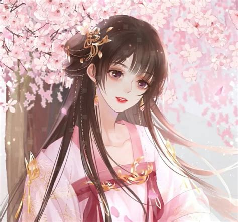 女生古风头像手绘图文图片