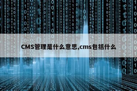 CMS管理是什么意思,cms包括什么|仙踪小栈
