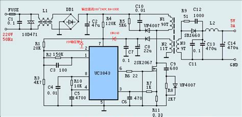 uc3843典型电路图,u3843a可调电压电路图,u3843电路图(第8页)_大山谷图库