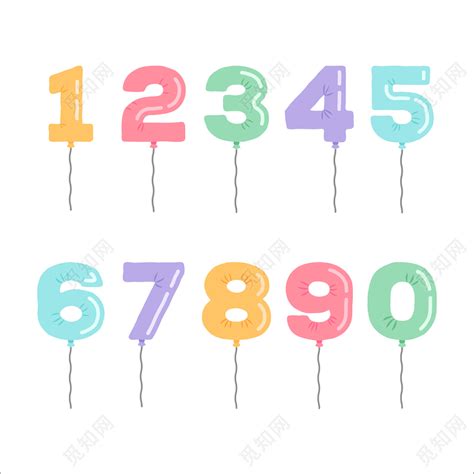 数字序号数字编号彩色气球卡通数字图片素材免费下载 - 觅知网
