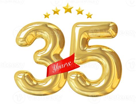 35 Years Anniversary Golden 11287708 PNG