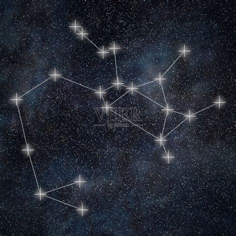 射手座的星座。黄道星座人马座星座线条星系背景照片摄影图片_ID:308125434-Veer图库