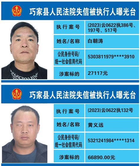 大荔县人民法院2019年失信被执行人黑名单（第二期） - 信用中国（陕西大荔）
