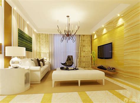客厅刷的淡黄色墙，地面上米黄色的瓷砖，电视背景墙用什么 ...