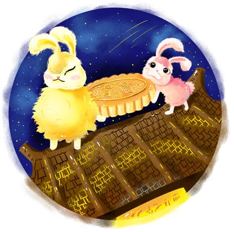 中秋节兔子吃月饼图片素材免费下载 - 觅知网
