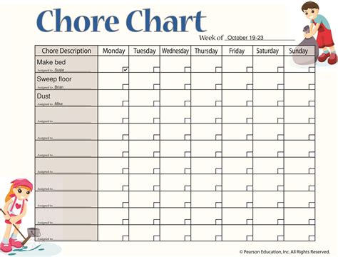 FREE Printable Chore Charts For Kids