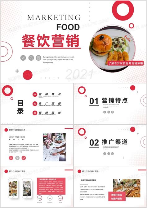 红色简约餐饮行业营销推广策划PPT模板免费下载_编号vndco638z_图精灵