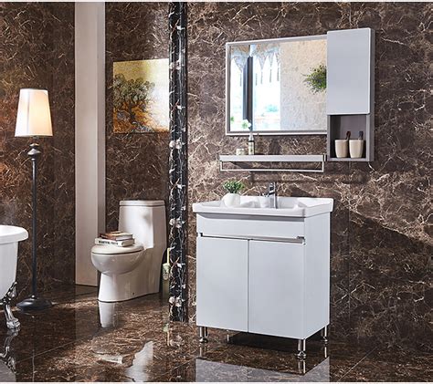 不锈钢304浴室柜落地式卫生间洗手台盆洗脸盆组合陶瓷一体盆柜 浴-阿里巴巴