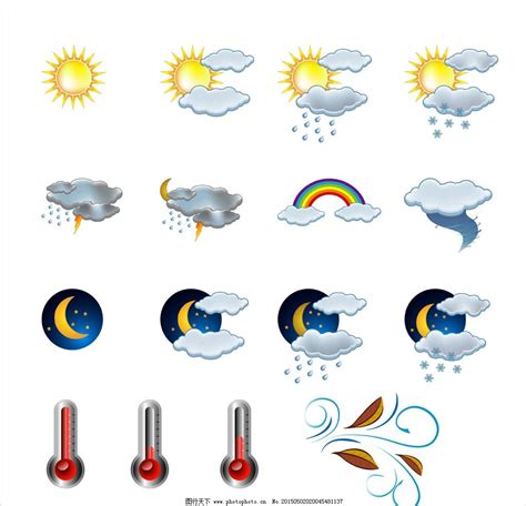 常见的天气符号图片大全图解，附天气现象解释 — 久久经验网