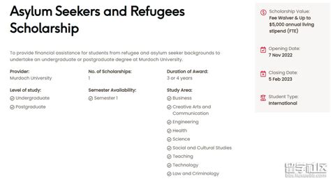 莫道克大学寻求庇护者和难民奖学金介绍及申请方式