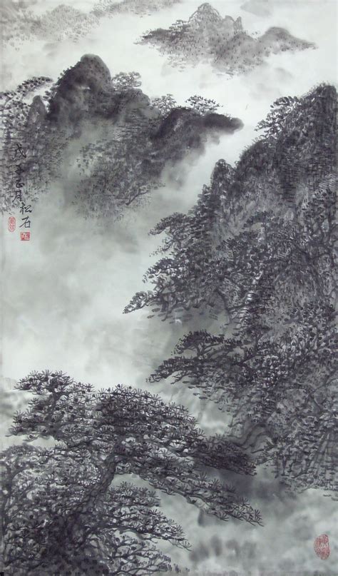 胡宝成日记:国画山水画《云山清音》，尺寸六尺山水180*97cm。国画山_兴艺堂