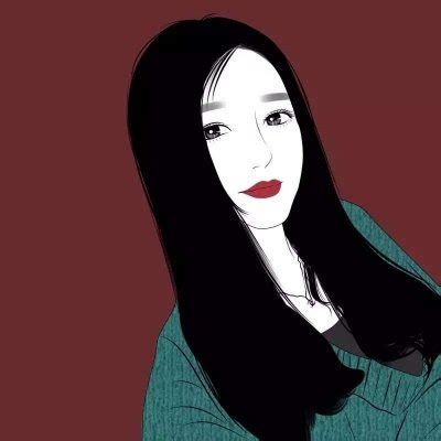 非主流卡通女生头像手绘