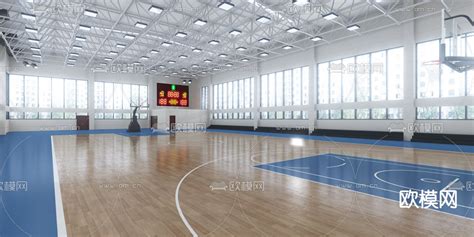 高精细室内篮球馆3D模型_整体效果模型下载-摩尔网CGMOL