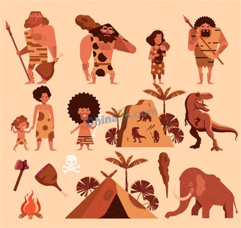 原始人类狩猎场景,文物考古,文化艺术,摄影素材,汇图网www.huitu.com