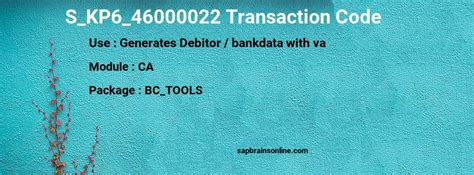 S_KP6_46000022 SAP tcode for - Generates Debitor / bankdata with va