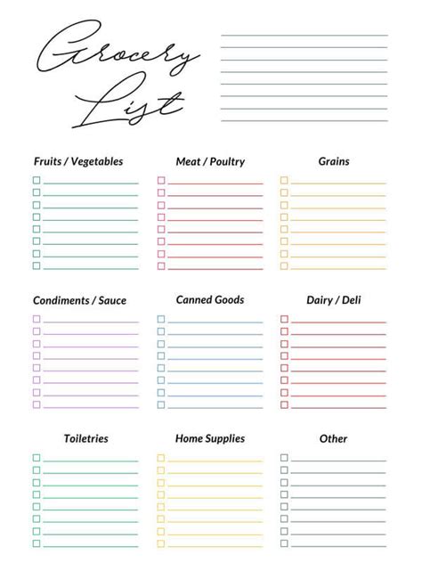 45 Printable Grocery List Templates Word Excel Pdf - Riset