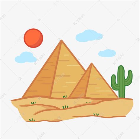 手绘埃及金字塔插画素材图片免费下载-千库网