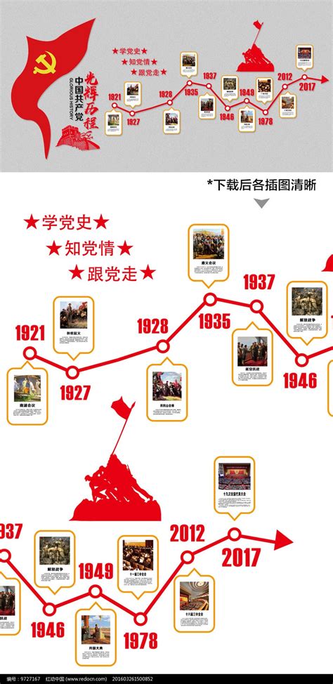 百年奋斗路建党周年庆海报PSD素材 - 爱图网