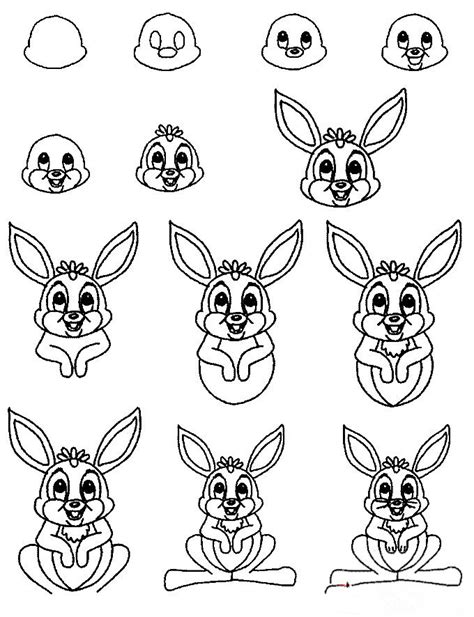 两只小兔子简笔画-露西学画画