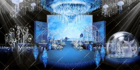 蓝色海洋主题婚礼效果图|插画|商业插画|Brantk - 原创作品 - 站酷 (ZCOOL)