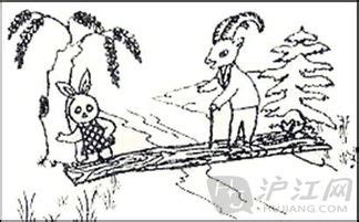 两只小羊过桥图画,小羊过桥图片大全,小羊过桥简笔画_大山谷图库
