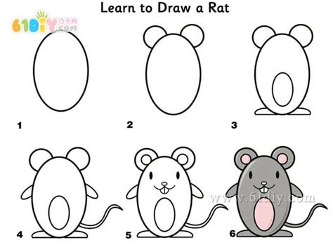 动物简笔画大全 老鼠的画法绘画步骤图解教程💛巧艺网