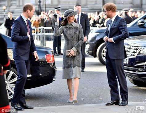 英王室全家亮相 凯特王妃气质优雅 威廉哈里并肩行|凯特| 王妃_凤凰湖南