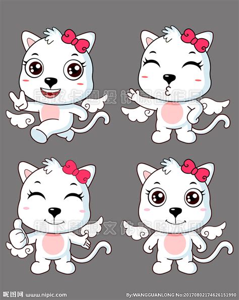 天使小猫设计图__动漫人物_动漫动画_设计图库_昵图网nipic.com