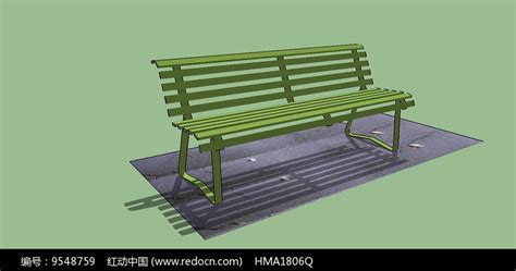 绿色坐垫扶手椅子su模型_椅凳_土木在线