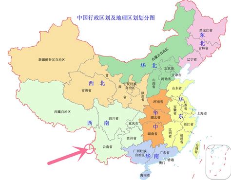 中国在地图上的位置和形状