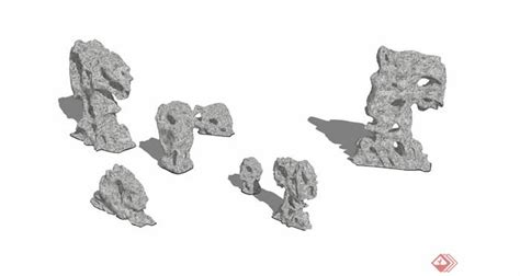 现代岩石石头组合-cg模型免费下载-CG99