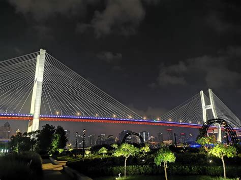 航拍上海南浦大桥夜景,路桥建筑,建筑摄影,摄影素材,汇图网www.huitu.com
