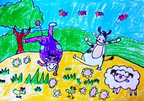 少儿书画作品-会跳舞的牛/儿童书画作品会跳舞的牛欣赏_中国少儿美术教育网