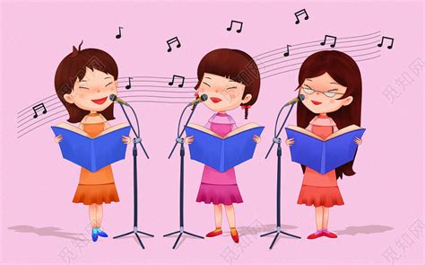 卡通漂亮女孩唱歌png图片免费下载-素材7JmgaWPjg-新图网