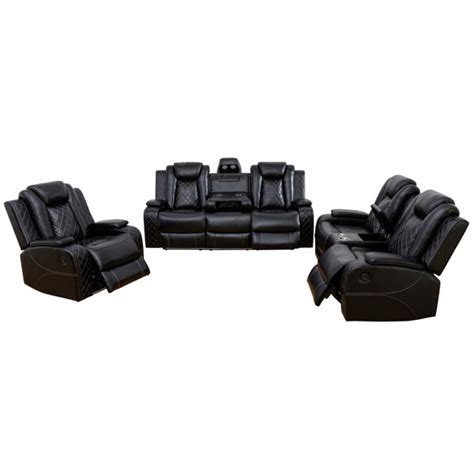 Latitude Run® Treyor 3 - Piece Vegan Leather Reclining Living Room Set ...