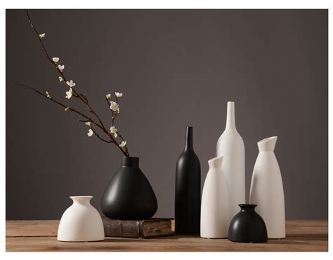 景德镇陶瓷花瓶 北欧风格桌面花器创意家居摆件 样板房设计工艺品-美间设计