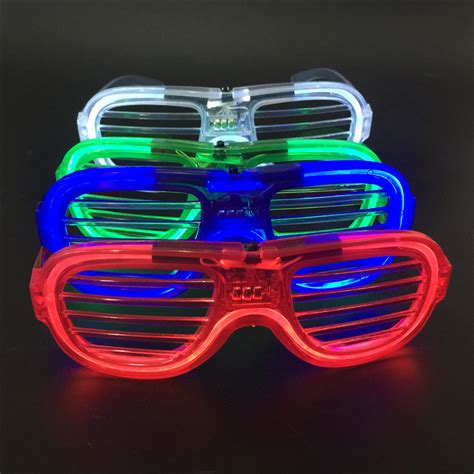 发光闪烁百叶窗眼镜LED演唱会冷光灯带酒吧蹦迪气氛道具-阿里巴巴