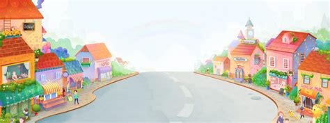 小镇插画图片-包图网