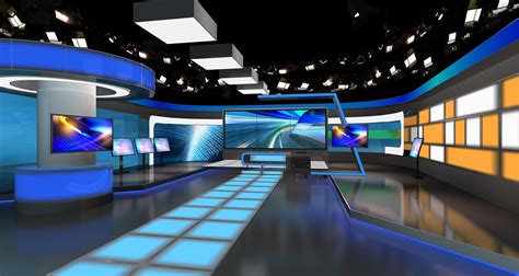 虚拟演播室（PY新闻）|三维|场景|SevenNicole - 原创作品 - 站酷 (ZCOOL)