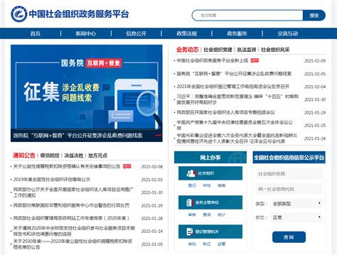 中国社会组织政务服务平台全新上线-全国组织机构统一社会信用代码数据服务中心