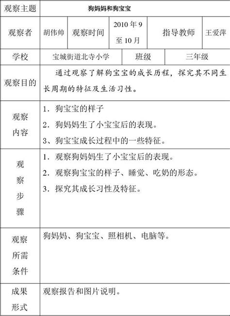科学观察记录(三年级)_word文档免费下载_文档大全
