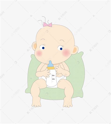 吃奶婴儿卡通插画素材图片免费下载-千库网