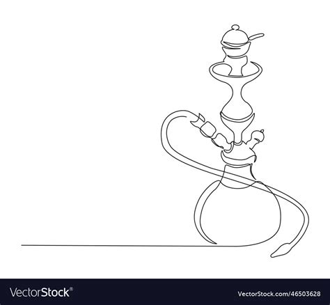 Continuous one line drawing of hookah tobacco Vector Image