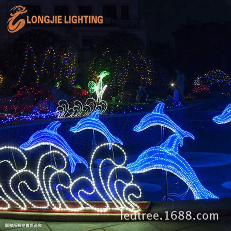 海豚造型 海浪造型灯 LED灯光节造型灯 滴胶亚克力3D海海豚造型-阿里巴巴