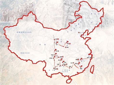 中国工农红军长征线路示意图_视频素材下载_编号:4778049_光厂(VJ师网) www.vjshi.com