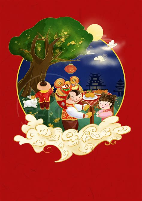 吃面的插画作品 - 2020年国庆中秋双节创作 - 插画中国 - www.chahua.org