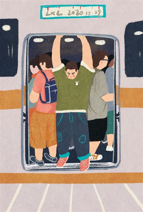 挤在地铁列车中的人们卡通矢量插画插画图片下载-正版图片306777044-摄图网